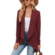 women's solid color loose cardigan top, view 6 - MRSLM