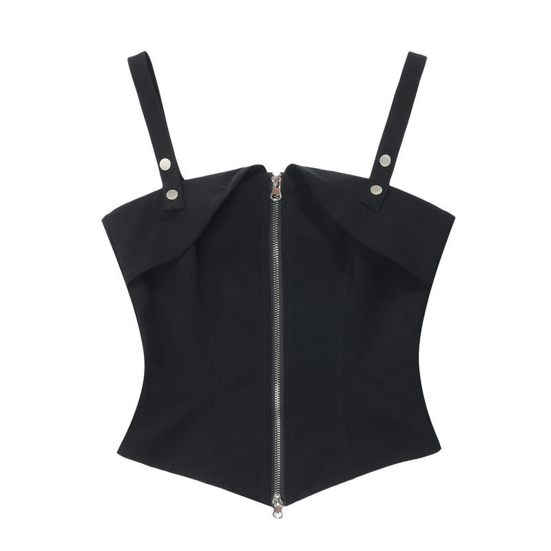 women's slim fit zipper vest, view 3 - MRSLM