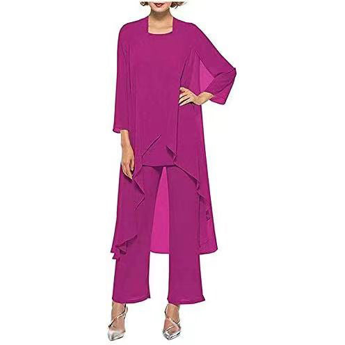 women's chiffon cardigan three-piece suit, view 5 - MRSLM