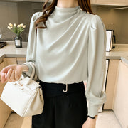 women's stand collar lantern sleeve shirt - MRSLM