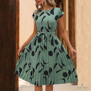 geometric pleated summer dress, view 4 - MRSLM