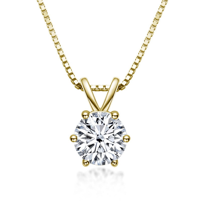 moissanite pendant necklace, view 3 - MRSLM