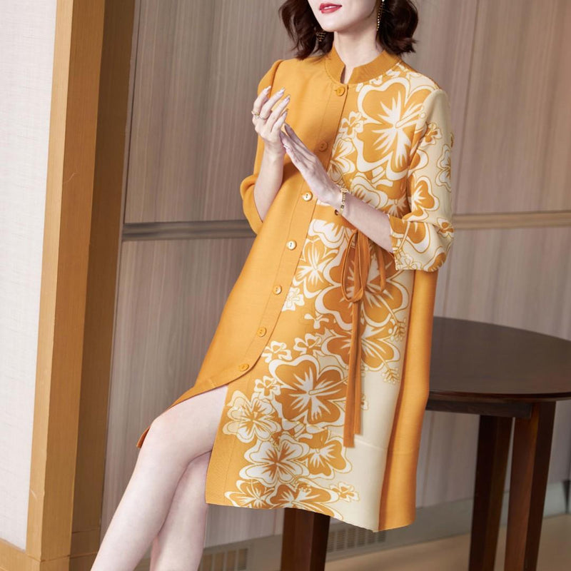 pleated stand collar loose cardigan shirt, view 2 - MRSLM