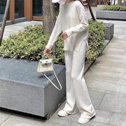 round neck knit sweater and trousers set - MRSLM