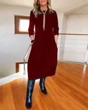 Loose long-sleeve maxi dress, view 8 - MRSLM