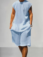 men's summer vest and shorts set, view 8 - MRSLM