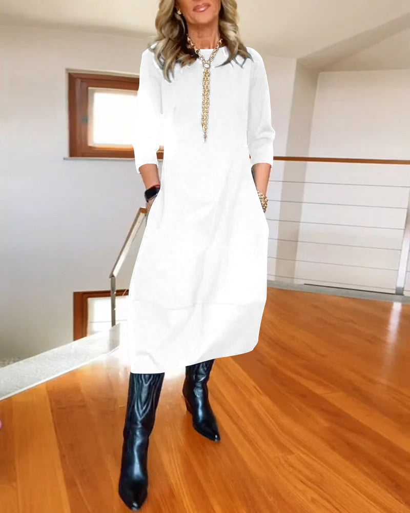 Loose long-sleeve maxi dress, view 7 - MRSLM