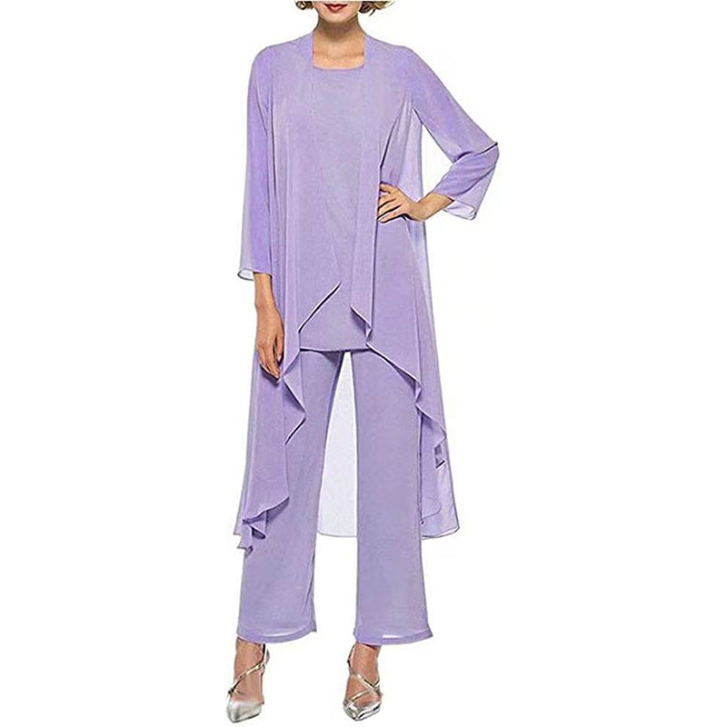 women's chiffon cardigan three-piece suit - MRSLM