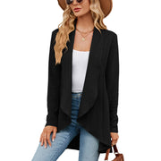 women's solid color loose cardigan top, view 3 - MRSLM