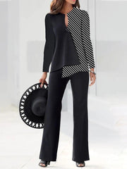 women's chiffon loose top and trousers suit, view 7 - MRSLM