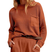 women's round neck pocket sweater, view 5 - MRSLM