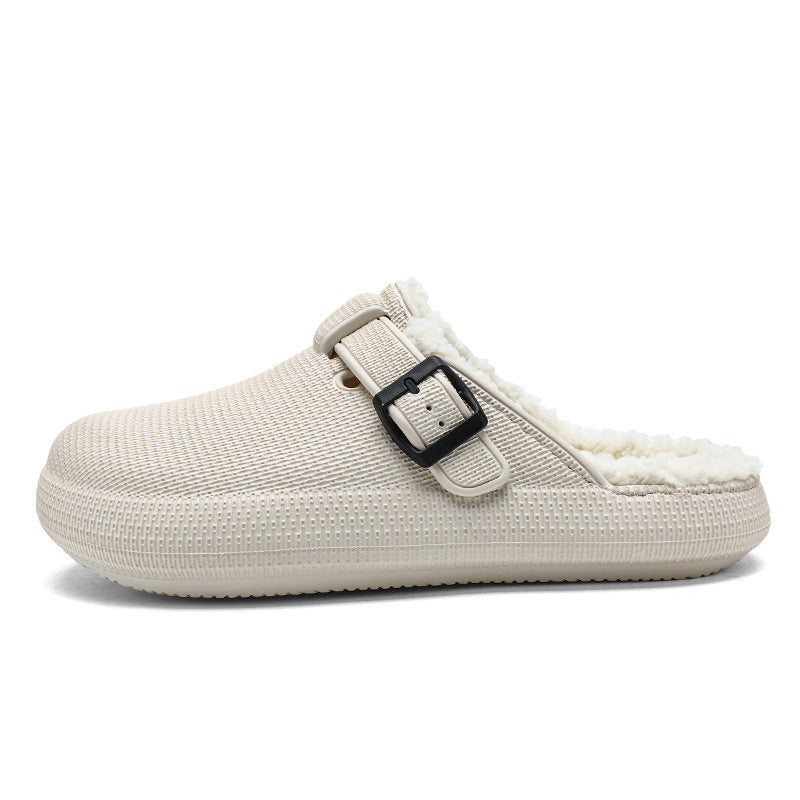 thick bottom warm slide slippers, view 9 - MRSLM