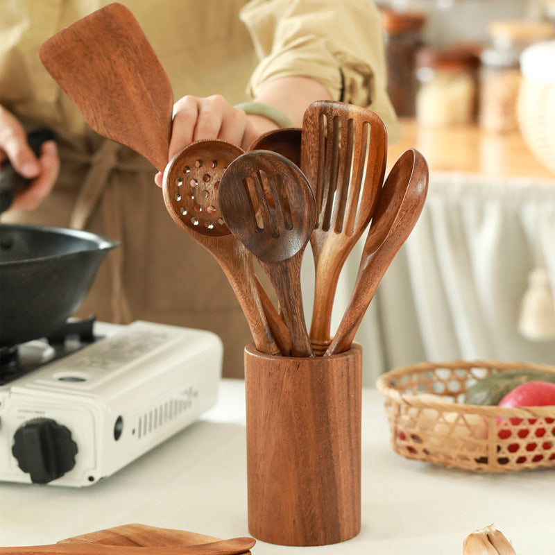 wooden spatula set, view 3 - MRSLM