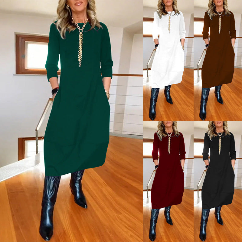 Loose long-sleeve maxi dress - MRSLM