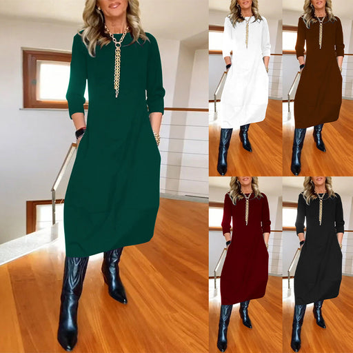 Loose long-sleeve maxi dress - MRSLM