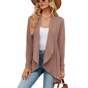 women's solid color loose cardigan top, view 10 - MRSLM