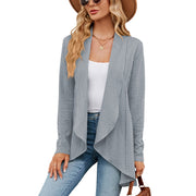 women's solid color loose cardigan top, view 5 - MRSLM