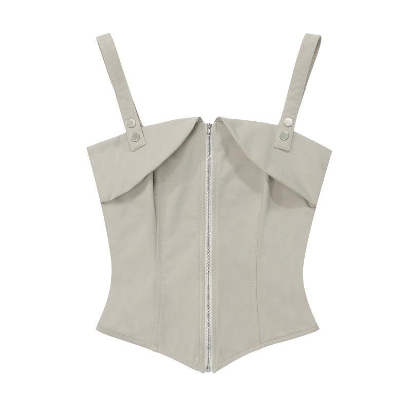 women's slim fit zipper vest, view 2 - MRSLM