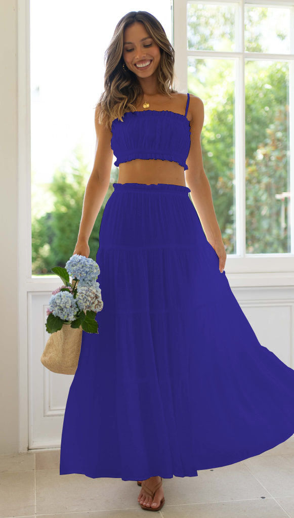 women's lace sling chiffon swing maxi dress, view 3 - MRSLM