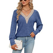 brushed sunken stripe loose long sleeve t-shirt, view 5 - MRSLM