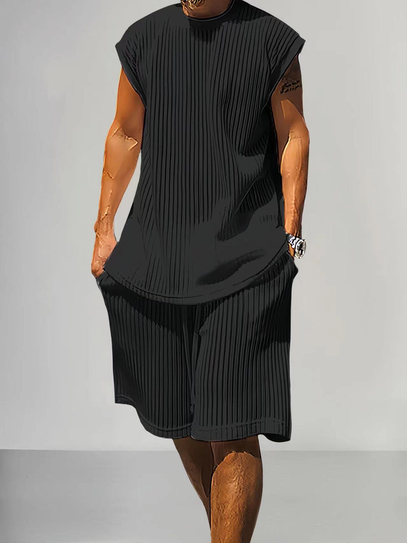 men's summer vest and shorts set, view 7 - MRSLM