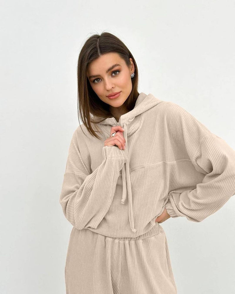 women's hooded zip top and trousers set, view 5 - MRSLM