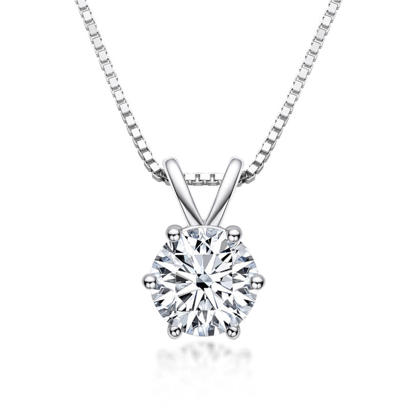 moissanite pendant necklace, view 2 - MRSLM