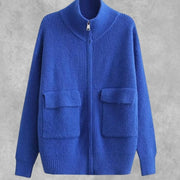women's zipper knitted cardigan, view 6 - MRSLM