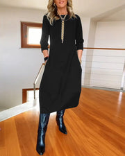 Loose long-sleeve maxi dress, view 6 - MRSLM