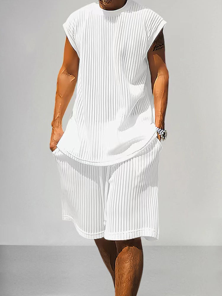 men's summer vest and shorts set, view 2 - MRSLM