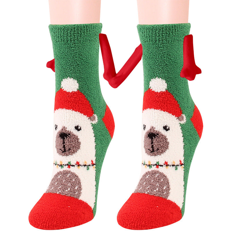 christmas magnetic couple socks, view 27 - MRSLM