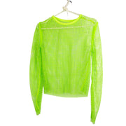 women's mesh rhinestone long sleeve top, view 9 - MRSLM