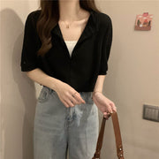 women's v-neck short sleeve loose t-shirt, view 2 - MRSLM