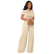 women's casual wide leg two-piece set, view 2 - MRSLM
