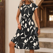 geometric pleated summer dress, view 6 - MRSLM