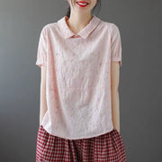 women's retro loose cotton top, view 3 - MRSLM