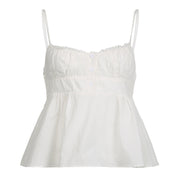 women's white square neck backless cami top, view 2 - MRSLM