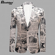 men's newspaper print blazer, view 7 - MRSLM