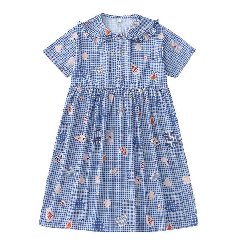 women's chiffon summer dress with peter pan collar, view 2 - MRSLM