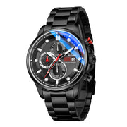 men's solid steel band quartz watch, view 2 - MRSLM