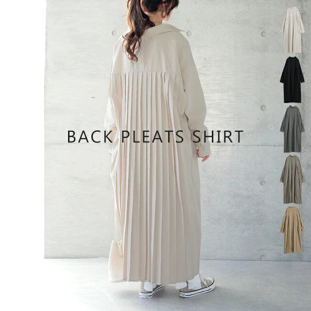 women's loose overknee pleated dress, view 2 - MRSLM