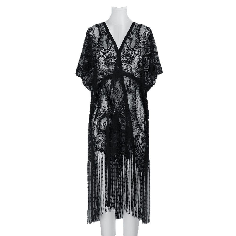 women's self-tie lace shawl, view 5 - MRSLM