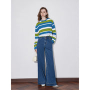 women's striped knitted sweater, view 6 - MRSLM