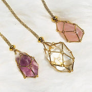 crystal stone holder necklace, view 12 - MRSLM