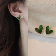heart bling zircon stud earrings, view 12 - MRSLM