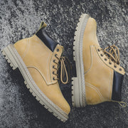 men's vintage casual leather ankle boots, view 9 - MRSLM