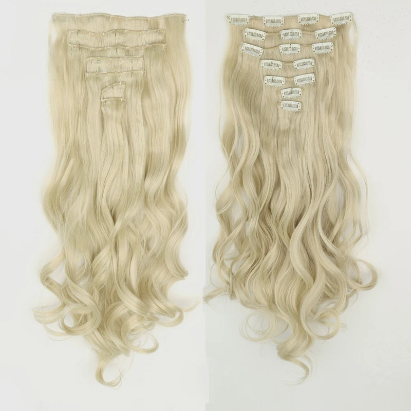 long wavy ombre clip-in hair extensions, view 3 - MRSLM
