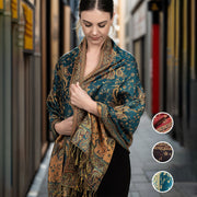 Women's vintage paisley jacquard tassel scarf - MRSLM
