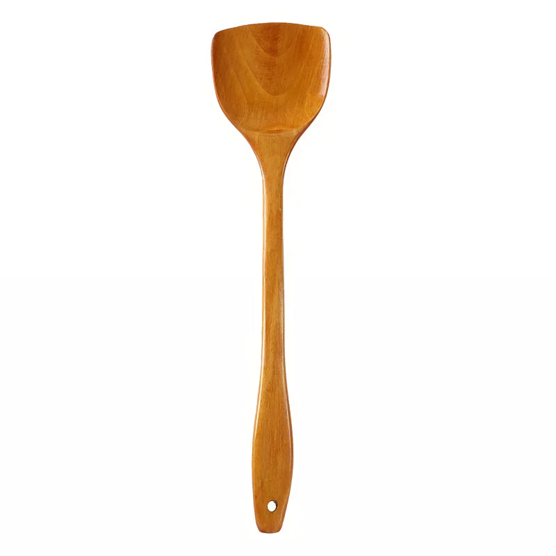 bamboo wood spatula, view 2 - MRSLM