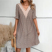 loose V-neck dress, view 6 - MRSLM